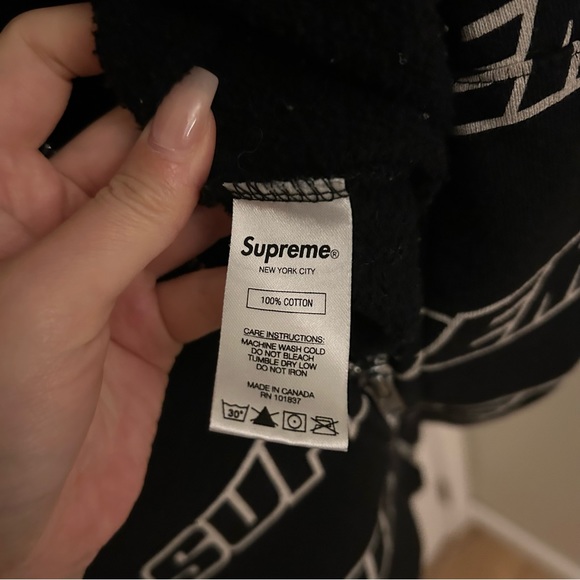 Supreme Repeat Zip Up Hooded Sweatshirt - Picture 5 of 6